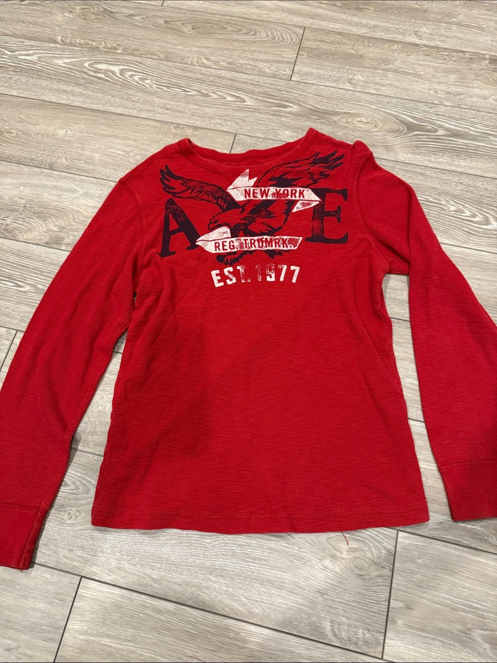 Y2K Style Men’s AE Red Long Sleeve, Sz M